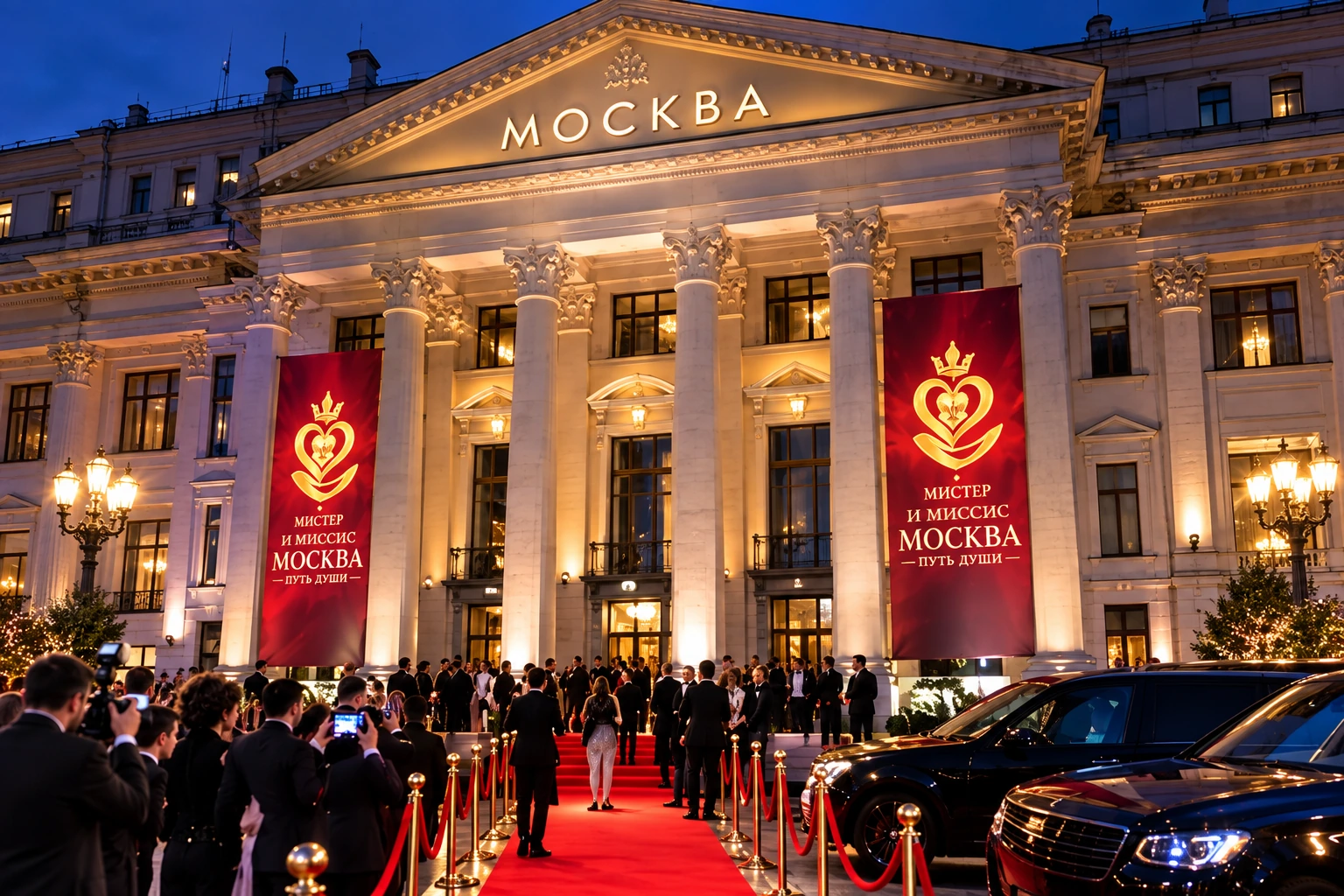 Красная дорожка и вечерняя Москва — художественная визуализация